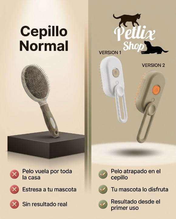 Cepillo de Vapor 3 en 1 para Mascotas